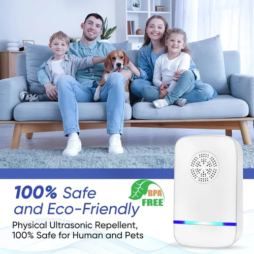 Miniatura 5 de Repelente ultrasónico de plagas para interiores, 6 unidades, repelente electrónico de plagas y ratones, enchufe ultrasónico para mosquitos, ratones