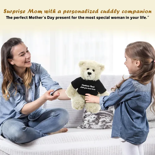 Miniatura 5 de Oso de peluche personalizado Brandon crema de 12 pulgadas, osos de peluche personalizados, gran regalo para San Valentín, graduación, cumpleaños
