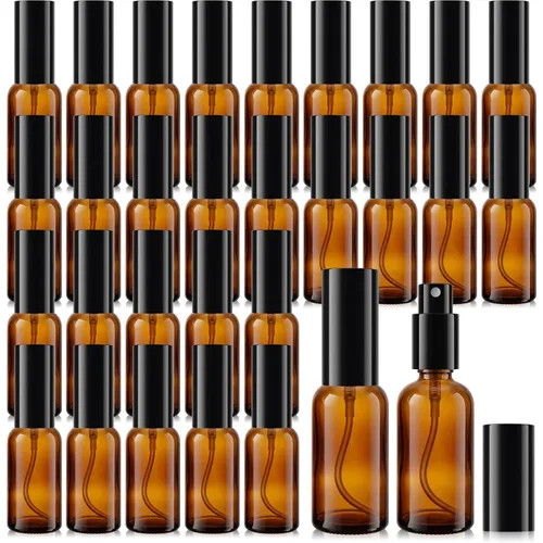 Miniatura 30 de Roshtia 30 Pcs 0.33 oz/ 10 ml Beech Wood Color Glass Spray Bottle Refillable Perfume Atomizer Clear Decorative Empty Bottles with Fine Mist Sprayer
