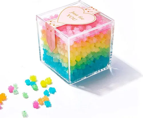 Miniatura 19 de KissYou Caja de acrílico para caramelos, cajas de exhibición transparentes con tapa de plástico pequeño, cubo cuadrado de plástico, caja