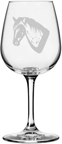 Miniatura 72 de Morgan Body Horse - Copa de vino grabada multiusos (12.75 onzas)