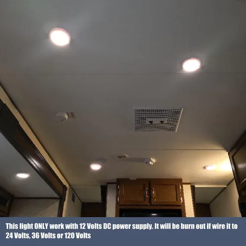 Miniatura 9 de Facon luz LED de techo de 12 vatios para RV con interruptor para casa rodante, rámper, botes, de 5 pulgadas