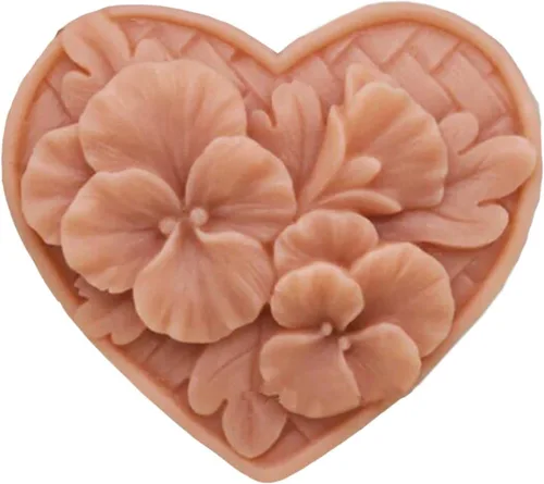 Molde de silicona para bombas de baño, molde para hacer jabón, hecho a mano, manualidades, cera de resina, yeso, arcilla, corazón de flores (14324)