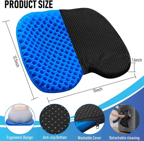 Miniatura 2 de Cojín de asiento de kayak, asiento de kayak de gel grueso antideslizante impermeable, almohadilla de goma portátil para remo de canoa para estadio