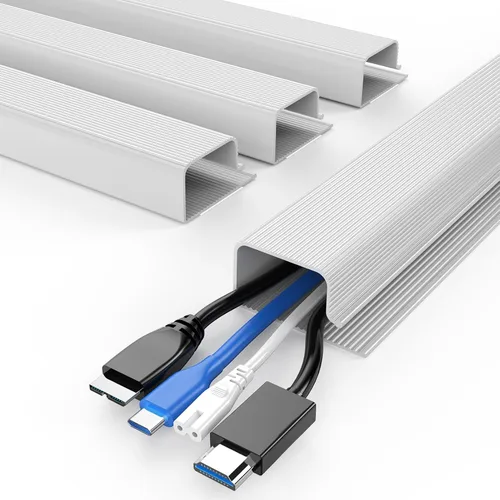 Miniatura 17 de Delamu Paquete de 2 organizadores de cables debajo del escritorio, organización de cables ordenada segura debajo de los escritorios para oficina