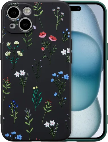 Miniatura 61 de RALEAVO Funda Floral para iPhone 12, Cubierta de Silicona Líquida con Bonito Patrón de Rama de Flores para Niñas y Mujeres, Funda Protectora de Goma