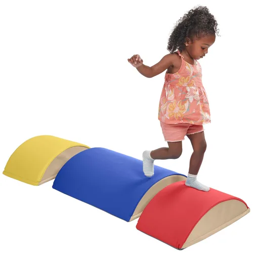 Miniatura 12 de ECR4Kids SoftZone - Constructores de equilibrio de troncos coloridos, juego para principiantes, surtido, 3 piezas