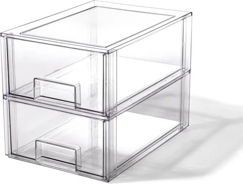 Miniatura 10 de BINO Cajones de almacenamiento apilables, Extra Grande Alto - Transparente THE CRATE COLLECTION Contenedores de almacenamiento con cajones