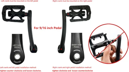 Miniatura 5 de PROWHEEL Ebike - Brazo de manivela disponible en agujero cuadrado, 5.512 in, 5.984 in, 6.299 in, 6.496 in, 6.693 in, 6.890 in, brazo negro