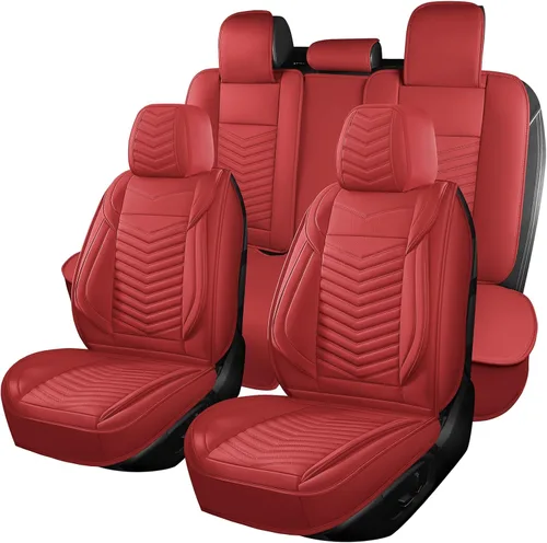 Miniatura 14 de HChengkikz Fundas de Asiento de Automóvil Par Delantero, Fundas de Asiento de Cuero Nappa Transpirable para Automóviles, Cojines Universales