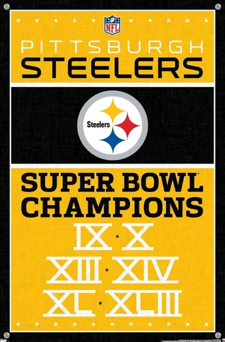 Miniatura 4 de Trends International NFL Pittsburgh Steelers - Póster de pared de Champions 13, 14.72 x 22.37 pulgadas, paquete de póster premium y alfiler