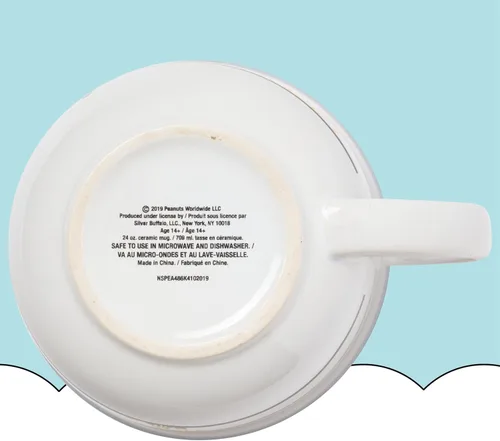 Miniatura 9 de Silver Buffalo Peanuts Snoopy and Woodstock Did Someone Say Food - Taza de cerámica para sopa con tapa de plástico ventilada, 24 onzas Maní