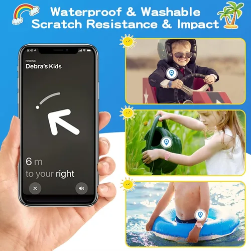 Miniatura 5 de Pulsera impermeable compatible con funda Airtag para niños (paquete de 2), pulsera de silicona suave oculta, rastreador GPS ligero compatible