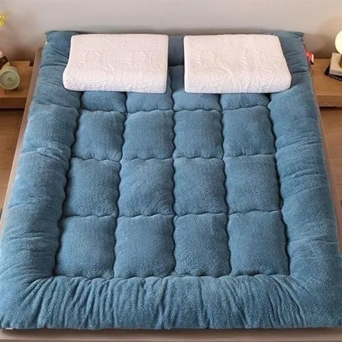 Colchón de futón japonés de felpa gruesa, diseño plegable y enrollable de 4 pulgadas, sofá cama convertible portátil y almohadilla para dormir de