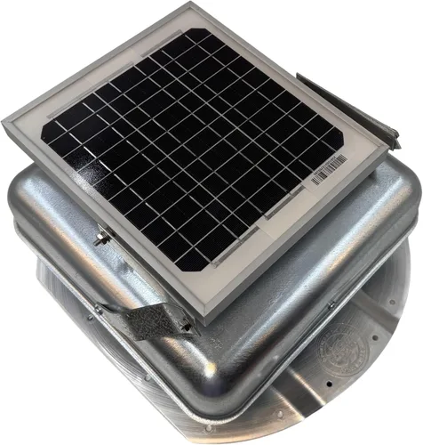 Miniatura 4 de Mega RoofBlaster ajustable para contenedores de envío Conex acanalados de 3.5 pulgadas (galvanizado) Ventilador solar de techo Ventilador