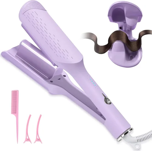 Rizador de Cabello Ondulador de 1.25 Pulgadas, Rizador de Ondas Rovy con Protección Anti-Quemaduras, Rizador de Cabello de Ondas Profundas Iónico de