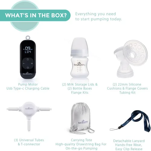 Miniatura 6 de BabyBuddha Extractor de leche 2.0, extractor de leche primario portátil, bomba de lactancia eléctrica manos libres con modo de estimulación suave