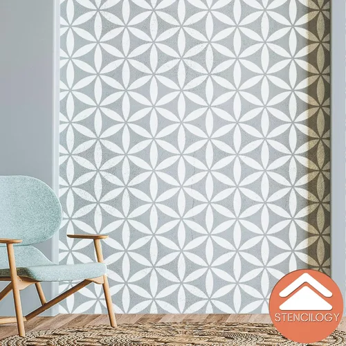 Miniatura 7 de STENCILOGY® / NILE - Plantilla de pared XL de 23 x 38 pulgadas, plantilla de flor de la vida, plantillas de pared grandes para pintar, Plantillas