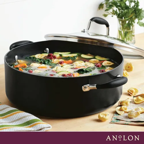 Miniatura 65 de Anolon Advanced Home Sartén/Cacerola de Salsa Cónica Antiadherente Dura Anodizada, 4.5 Cuartos de Galón (Moonstone)