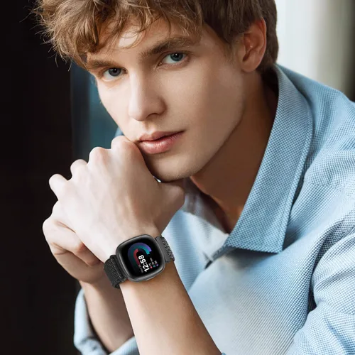 Miniatura 7 de Bcuckood Correa de nailon compatible con Fitbit Sense 2/Fitbit Sense/Fitbit Versa 4/Fitbit Versa 3 Bandas, para mujeres y hombres, correa de nailon