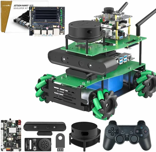 Miniatura 18 de Yahboom Robot AI Python Programa ROS2 Robot con RPi 5 8GB Powered Robot Educativo AI Módulo de voz Mapeo Navegación 360° Movimiento