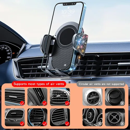 Miniatura 6 de Soporte brillante para teléfono celular para mujeres [potente succión] [estabilidad de grado de carreras de rallyes] Soporte brillante para teléfono