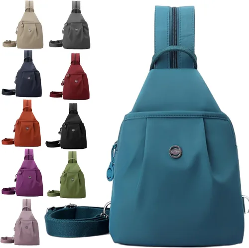Miniatura 17 de Bolsa impermeable de 2 vías, bolsa de hombro convertible Oxford de gran capacidad, bolsa cruzada para mujer, mochila de viaje, Negro -, Mediana