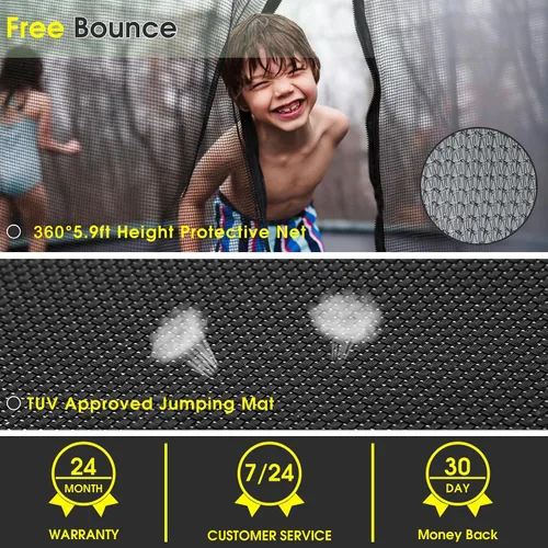 Miniatura 5 de SKYUP 2026 Upgraded 8 10 12 14 15 16FT 1500lbs Tranpoline for Kids and Adults, Recreational Tranpoline with Basketball Hoop, ASTM Approved