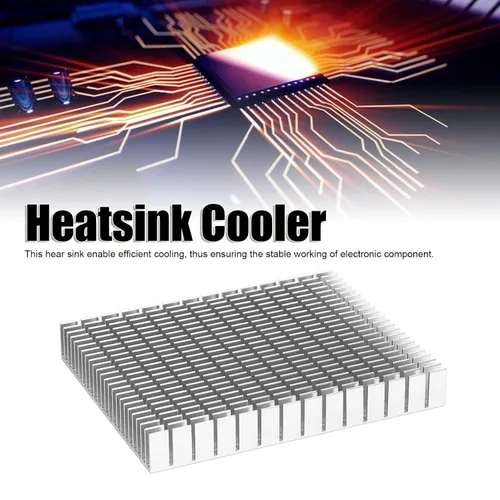 Miniatura 5 de Disipador de calor de aluminio Módulo disipador de calor 5.906x4.724x0.787 in Radiador de aleta más fresco para PC PC PCB Board Blanco