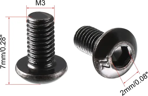 Miniatura 2 de uxcell M3x6mm - Tornillo hexagonal con cabeza de botón de rosca, 100