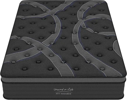 Miniatura 9 de Colchón híbrido de resortes en caja de 10 pulgadas, para dormitorio, apartamento, habitación de invitados, soporte firme medio con bobinas