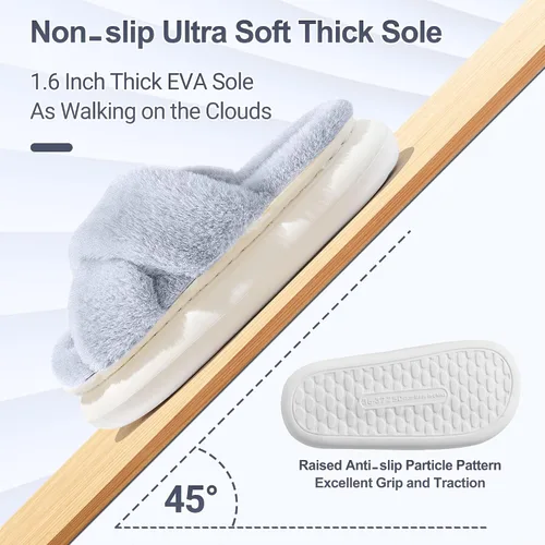 Miniatura 4 de Pantuflas de casa para mujer, pantuflas peludas de plataforma, pantuflas para mujer, pantuflas de interior esponjosas