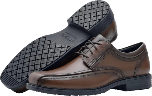Miniatura 7 de Shoes for Crews Dress Shoes for Men, Mens Oxfords, Zapatos De Vestir para Hombre, Slip Resistant, Safety, Brown or Black