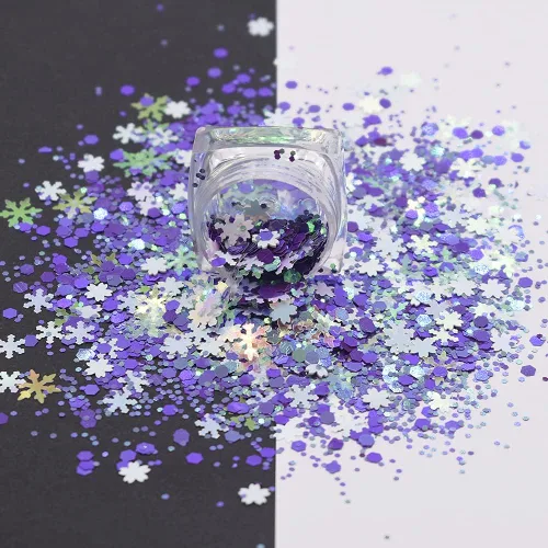 Miniatura 53 de Caja y juego de 12 colores – Árbol de copo de nieve de Navidad Serie de mezclas gruesas con purpurina – Festival Rave Beauty Maquillaje de cara