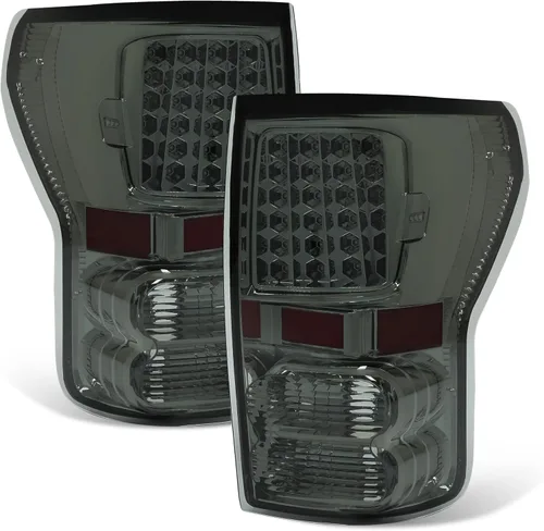 Miniatura 5 de KUAFU Par de luces traseras compatibles con Toyota Tundra Pickup 2007-2013, conjunto de lámpara trasera de freno trasero de plástico para el lado