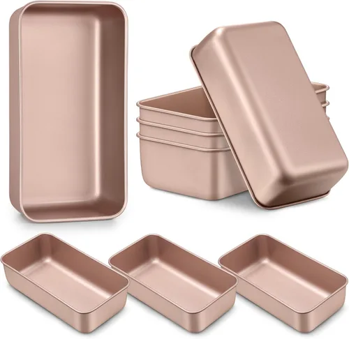 Miniatura 13 de LIANYU Paquete de 4 moldes para pan para hornear pan, molde para pan de 9 x 5 pulgadas, molde para pan de acero inoxidable para pastel de carne