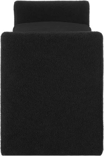 Miniatura 6 de 24KF Banco de Cama Tapizado Moderno Cubierto con Suave Tela Boucle Teddy, Hermoso Banco Otomano de Entrada con Reposabrazos, 5062-Negro