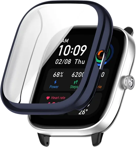 Miniatura 13 de Fundas protectoras de pantalla compatibles con Amazfit GTS 4 Mini, cubierta protectora duradera de TPU de cobertura completa, accesorios para Negro