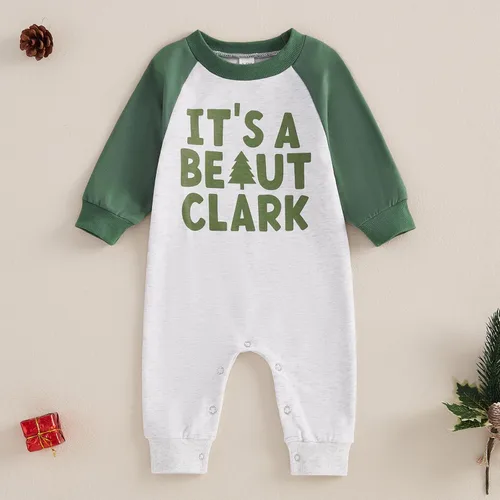 Miniatura 29 de FYBITBO Ropa de bebé niño niña Santa manga larga mono mameluco recién nacido primera Navidad traje de una pieza