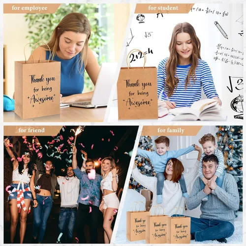 Miniatura 6 de Ctosree 20 piezas de bolsas de papel para regalo de agradecimiento para empleados, compañeros de trabajo, colegas, bolsas de "Gracias por ser Papel