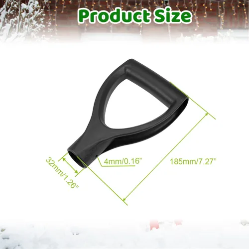 Miniatura 3 de MroMax Mango de agarre en D, 1-1/4 pulgadas de diámetro interior de 1.260 in, pala de nieve de PVC, mango de repuesto, accesorios de jardín, Negro