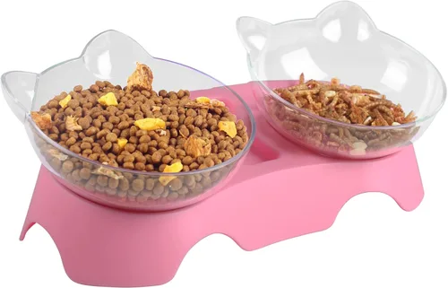 Miniatura 9 de MILIFUN Cuencos para gatos, cuencos elevados inclinados, antivómitos para cachorros y conejos, cuenco ortopédico para interiores (azul)