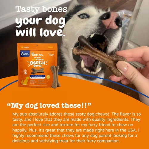 Miniatura 8 de Huesos dentales Zesty Paws - Lucha contra el sarro y la placa - Salud de las encías, dientes y huesos - Canela para el aliento de los perros - Apoyo