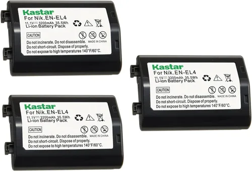 Miniatura 4 de Kastar Paquete de 1 batería EN-EL4a de 11.1 V 3200 mAh de repuesto para cámara Nikon D2X, cámara Nikon D3, D3S, cámara D3X, cámara Nikon F6, Nikon
