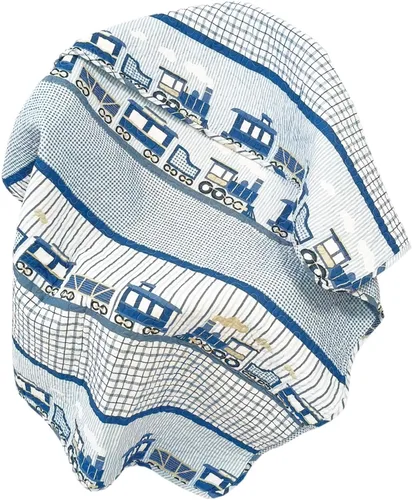 Miniatura 6 de ABREEZE Colcha de colcha para niños, niñas y niños, regalo de cama 100% algodón natural, 43 x 51 pulgadas, tren azul