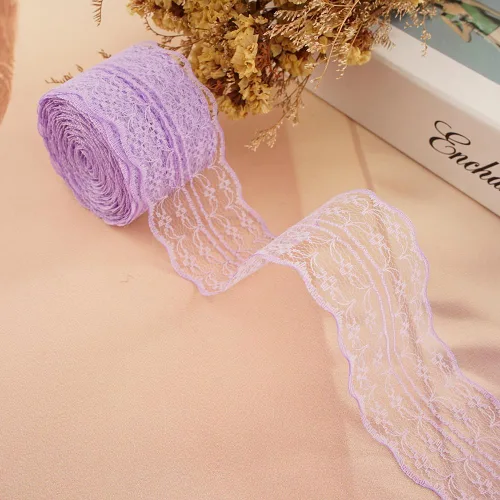 Miniatura 9 de Rollo de cinta de encaje de 120 yardas para costura, baby shower, cumpleaños, despedida de soltera, decoración de boda, embalaje de regalo, ramo