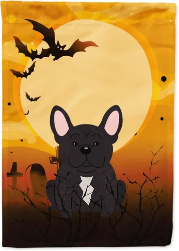Miniatura 210 de Caroline's Treasures BB4307GF - Bandera de Halloween Airedale para jardín, bandera decorativa para patio exterior, obras de arte de patio, macizos