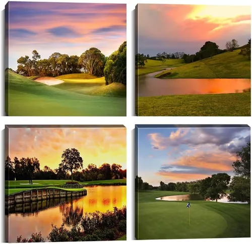 Pankila Imágenes artísticas para pared de campo de golf, póster en lienzo impreso de golf de Estados Unidos, decoración de pared para sala de estar,