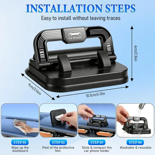Miniatura 7 de Soporte de teléfono para automóvil con rotación de 360 grados, adecuado para navegación del automóvil, ángulo de ajuste de pantalla horizontal