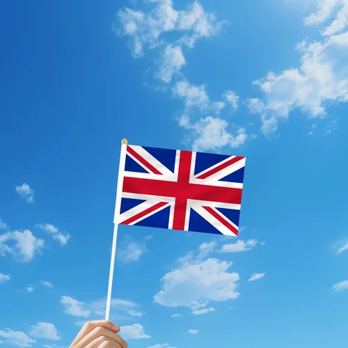 Miniatura 5 de Paquete de 50 mini banderas de mano del Reino Unido, pequeñas banderas británicas con poste, banderas de país internacional, eventos de festivales